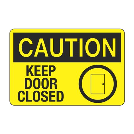 Caution Keep Door Closed Decal